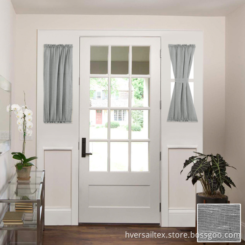 Linen French Door Curtain Privacy Light Reducing